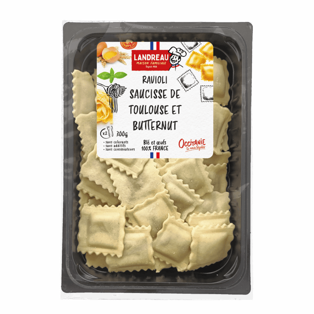 Ravioli saucisses de Toulouse et butternut Landreau